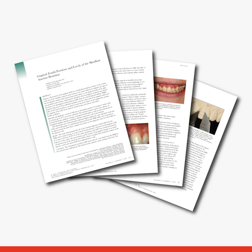 Gingival zenith positions and levels of the maxillary anterior dentition A Survey of Dentulous