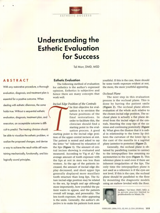 Understanding the Esthetic Evaluation for Success