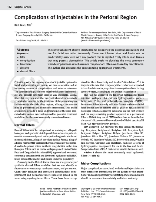 Complications of Injectables in the Perioral Region 2