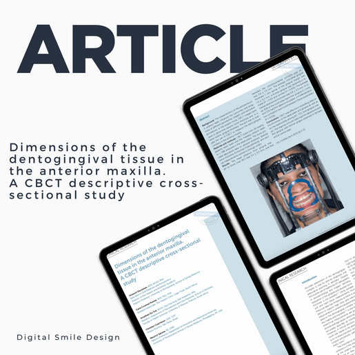 SQUARE thumbnail I Dimensions of the dentogingival tissue in the anterior maxilla A CBCT descriptive cross sectional study