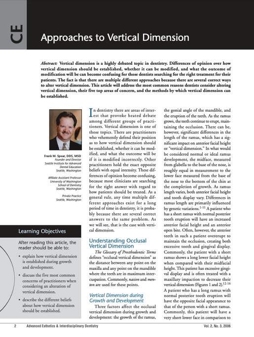 Approaches to Vertical Dimension