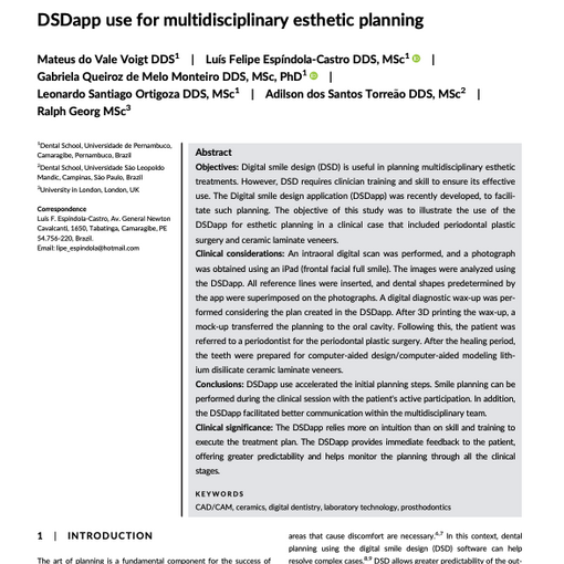 DS Dapp use for multidisciplinary esthetic planning