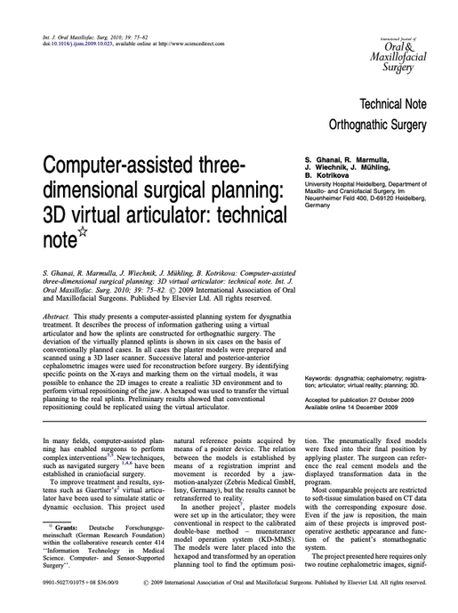 Computer assisted threedimensional surgical planning