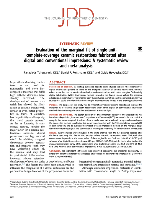 Evaluation of the marginal fit of single unit complete coverage ceramic restorations