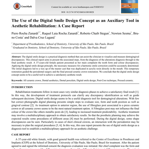 The Use of the Digital Smile Design Concept as an Auxiliary Tool in Aesthetic Rehabilitation