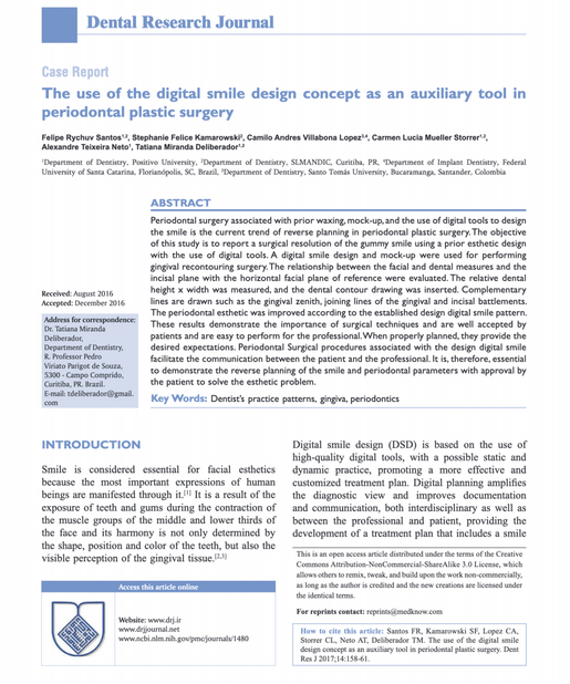 The use of the digital smile design concept as an auxiliary tool in periodontal plastic surgery