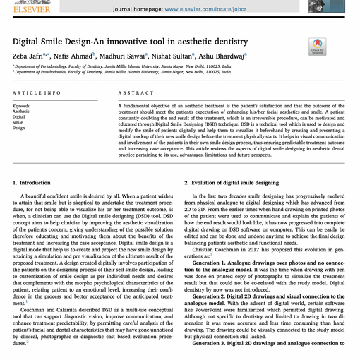 Digital Smile Design An innovative tool in aesthetic dentistry