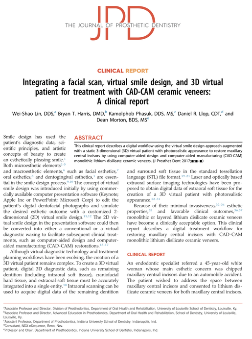 Integrating A Facial Scan, Virtual Smile Design, And 3D Virtual…