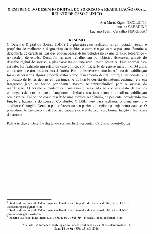 O EMPREGO DO DESENHO DIGITAL DO SORRISO NA REABILIT AÇ Ã O ORAL
