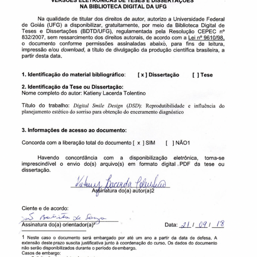 REPRODUTIBILIDADE E INFLUÊ NCIA DO PLANEJAMENTO ESTÉ TIC O DO SORRISO PARA OB TENÇ Ã O DO ENCERAMENTO DIAGNÓ ST ICO