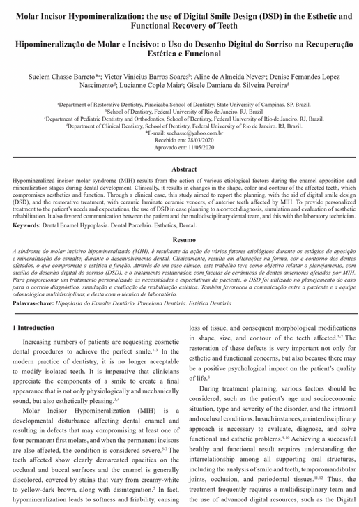 RECONSTRUÇ Ã O ESTÉ TICA ANTERIOR BASEADA NOPLANEJAMENTO