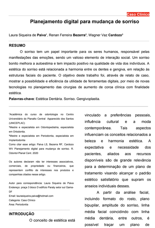 Planejamento digital para mudança de sorriso