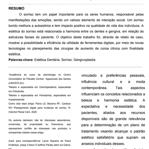 Planejamento digital para mudança de sorriso
