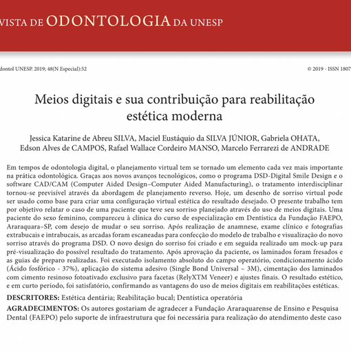 Meios digitais e sua contribuição para reabilitação estética moderna