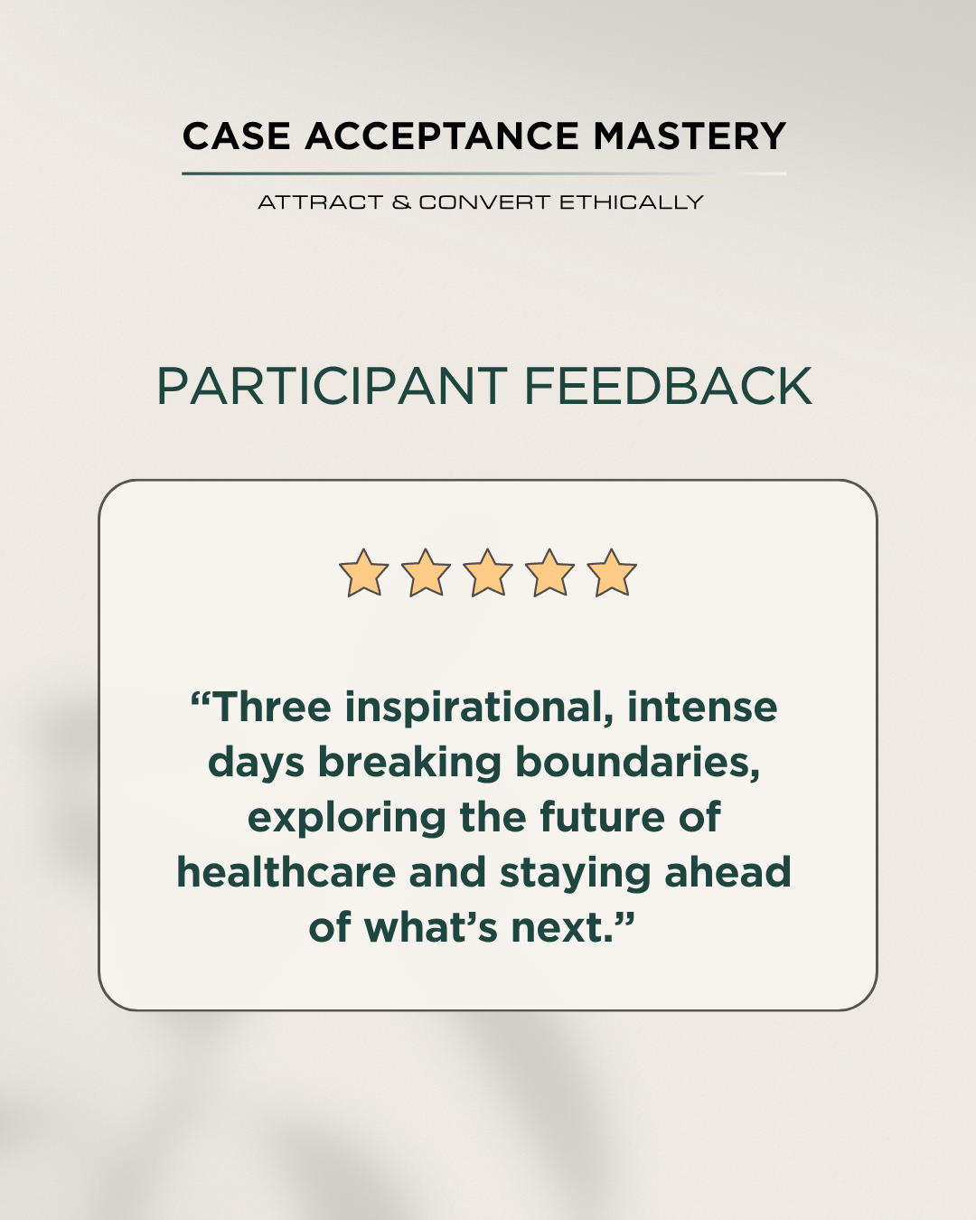 Participant testimonial