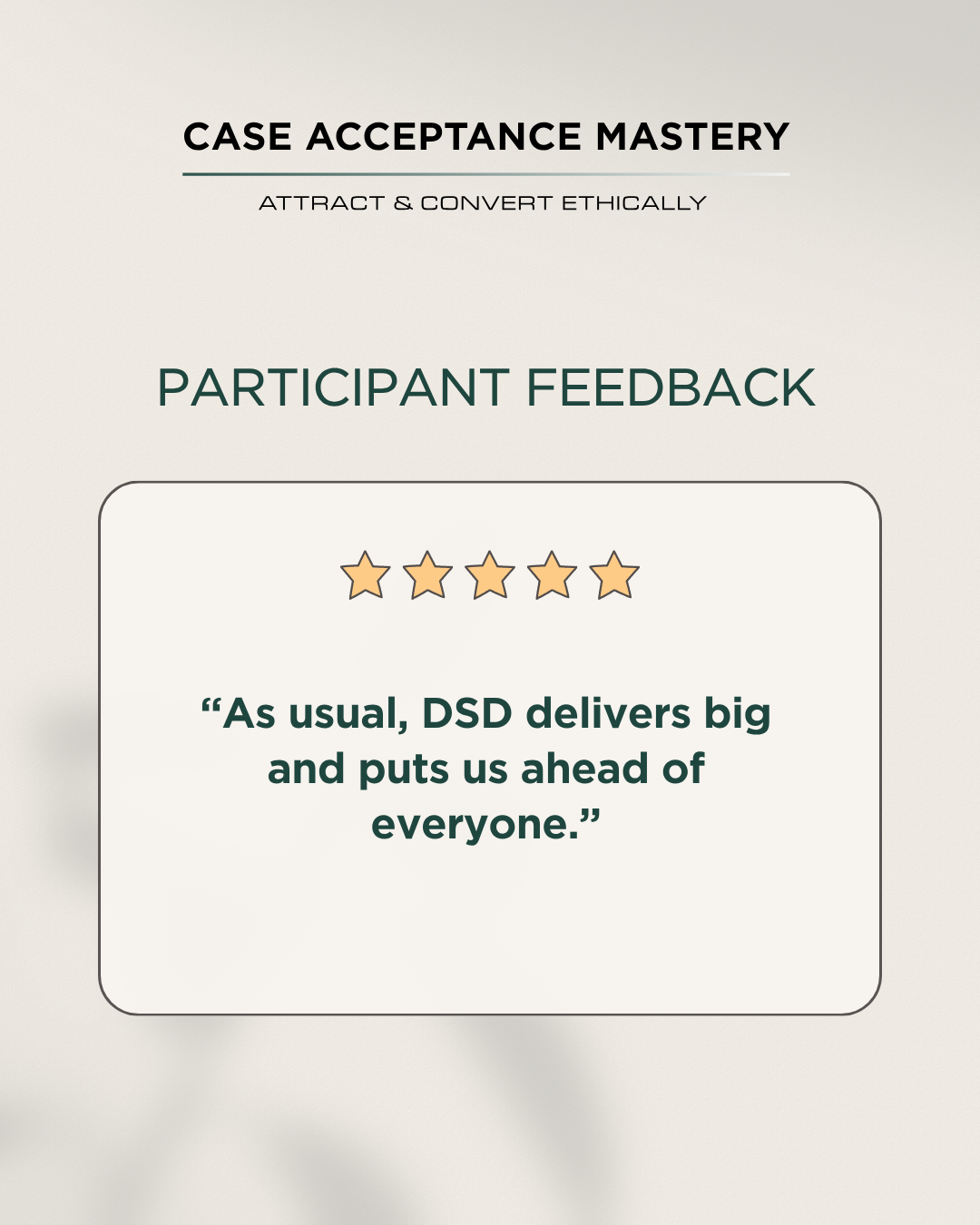 Participant testimonial