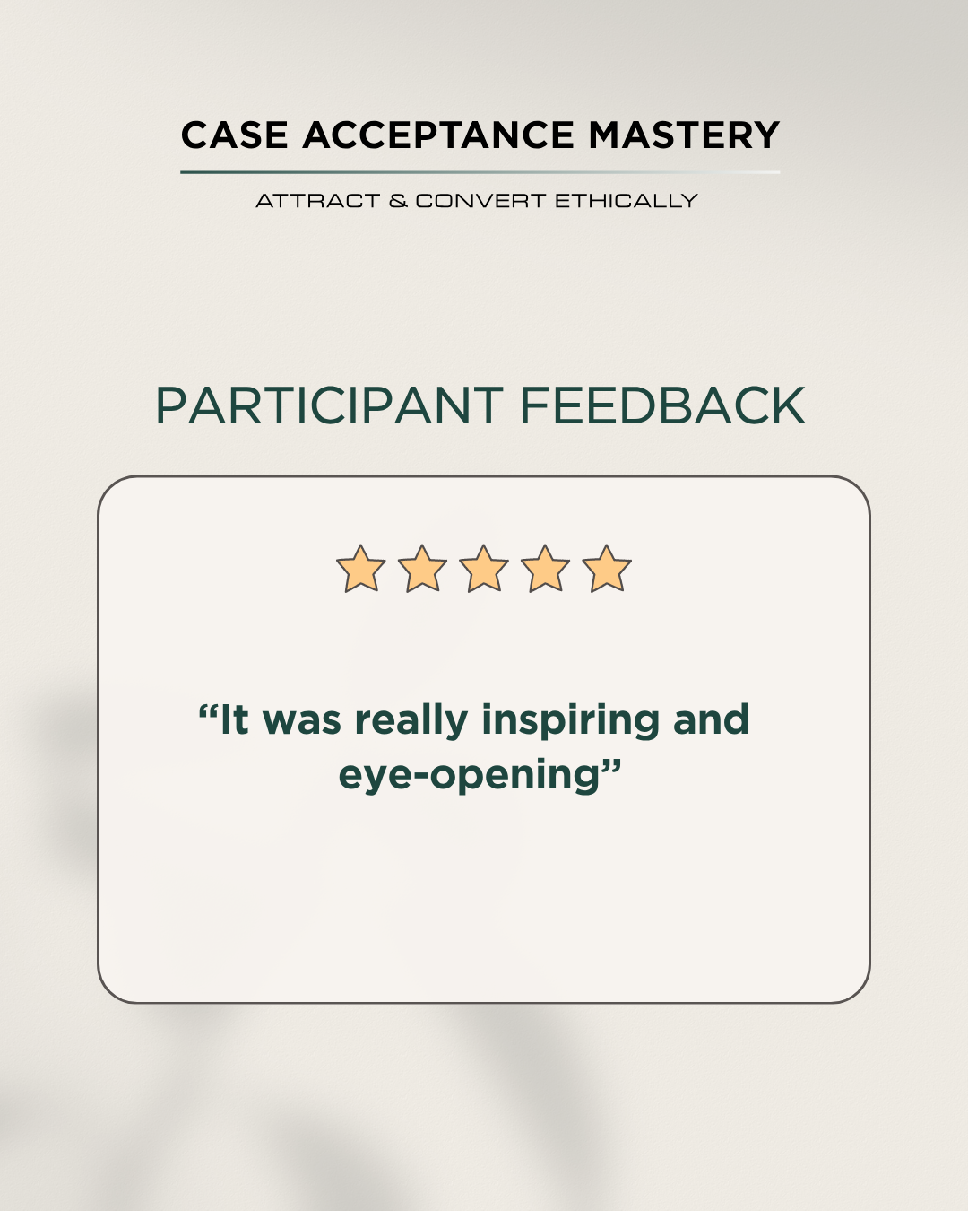 Participant testimonial