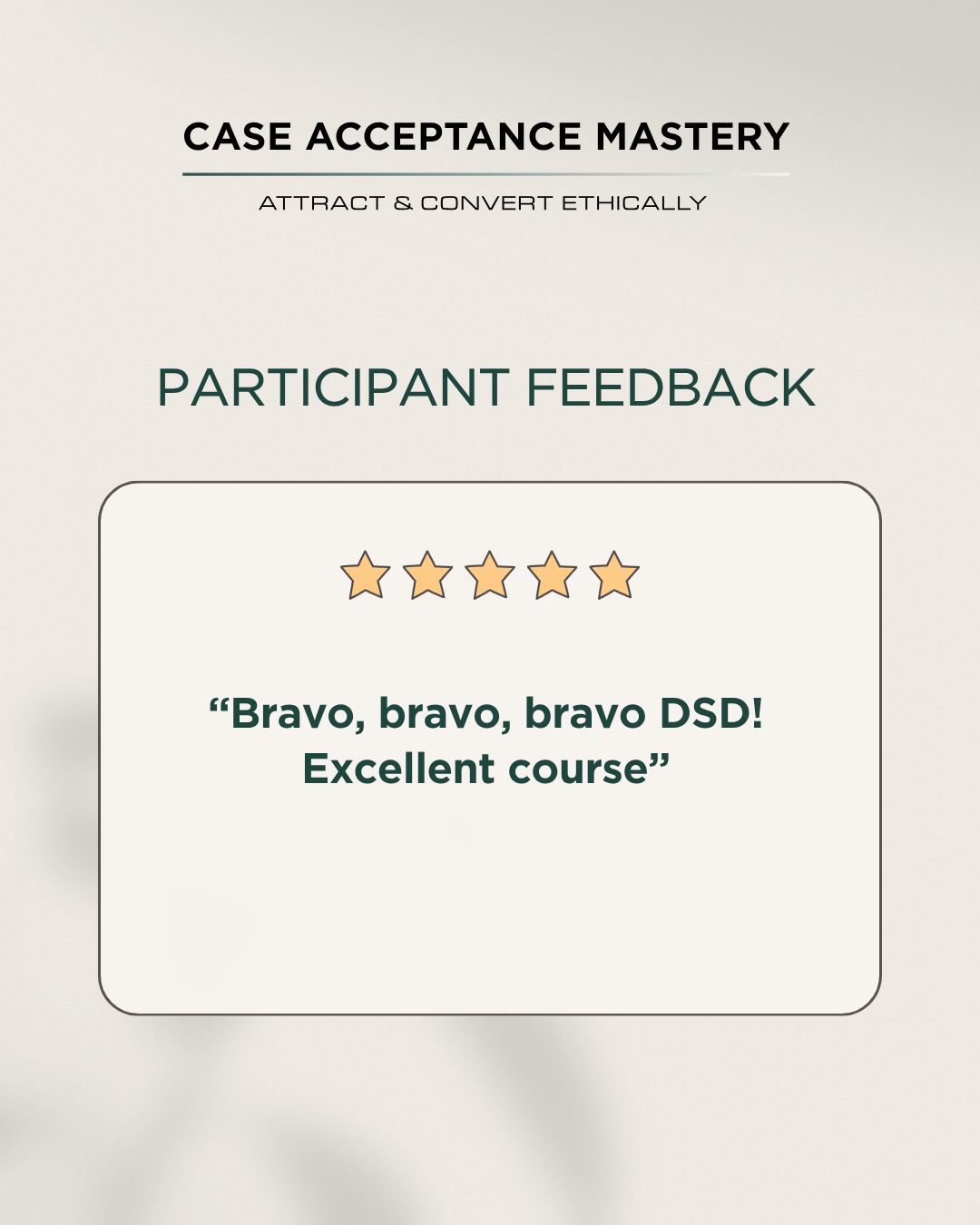 Participant testimonial