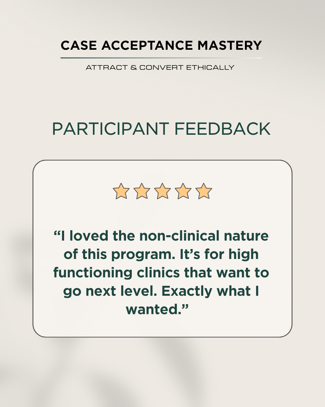 Participant testimonial