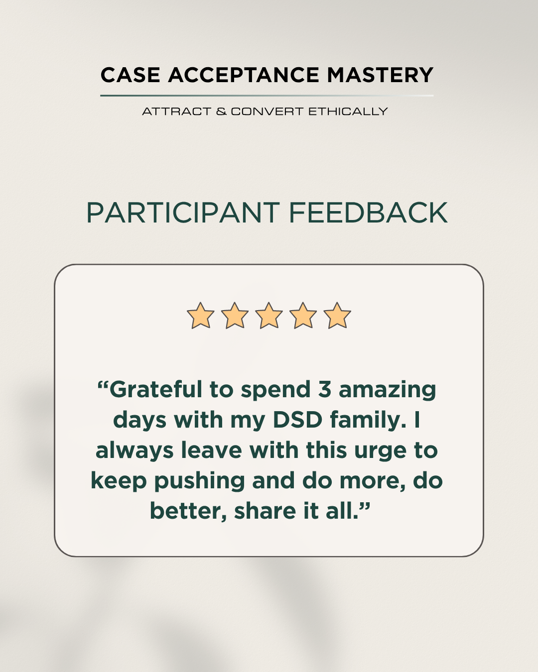 Participant testimonial