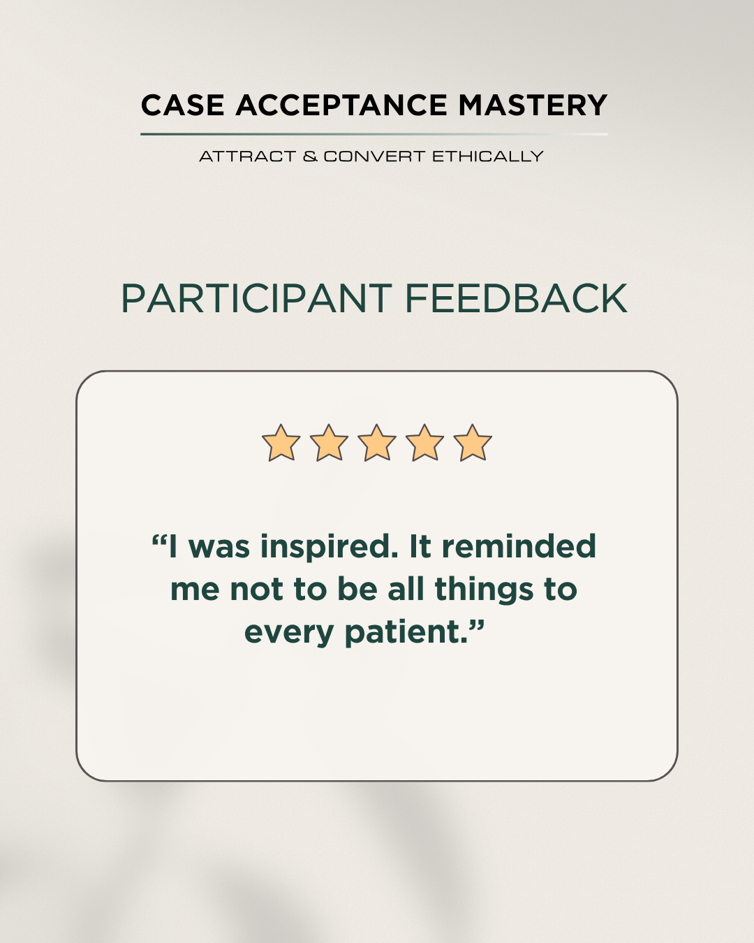 Participant testimonial