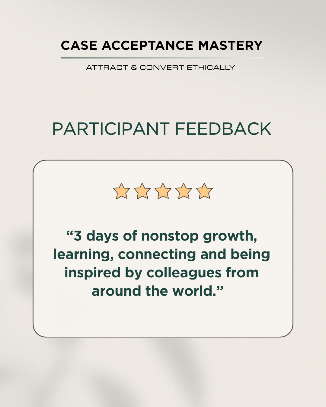 Participant testimonial