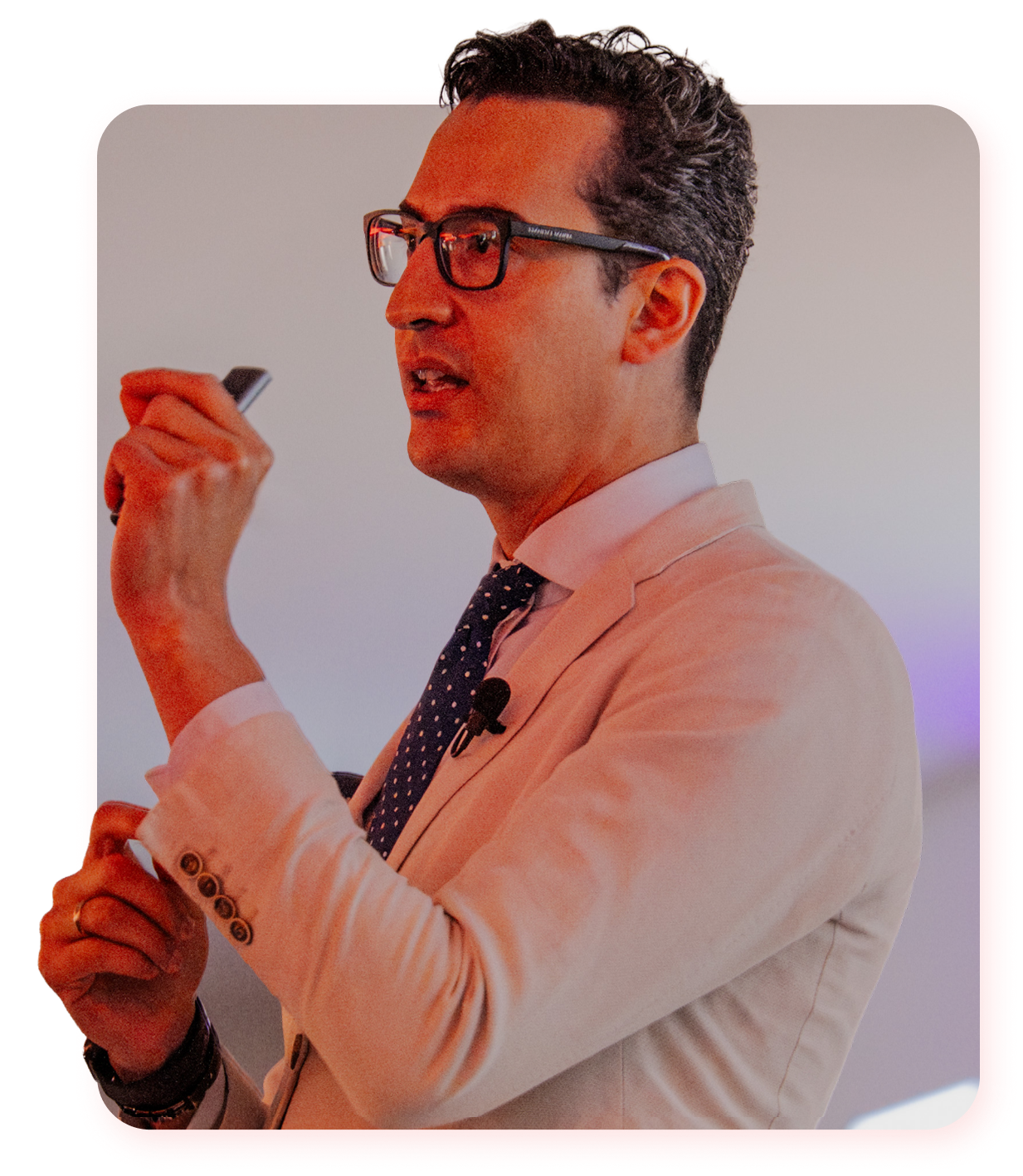 Professional dental consultant presenting strategies